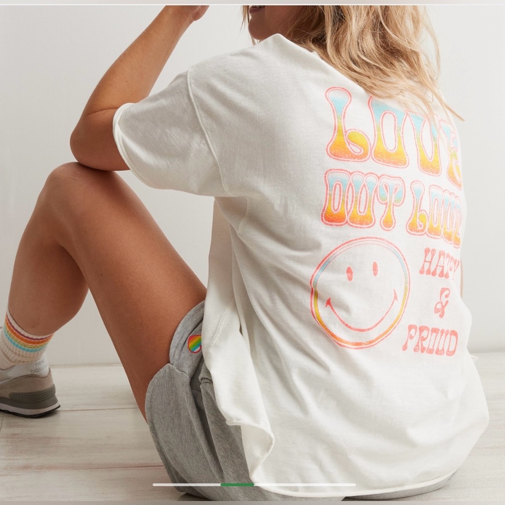 Aerie Women’s Oversized Graphic Boyfriend T-Shirt Size XL